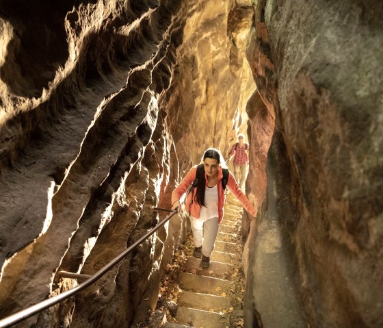 Passage &eacute;troit dans la roche Perecop au Felsenweg 1, &copy; Eifel Tourismus GmbH, D. Ketz