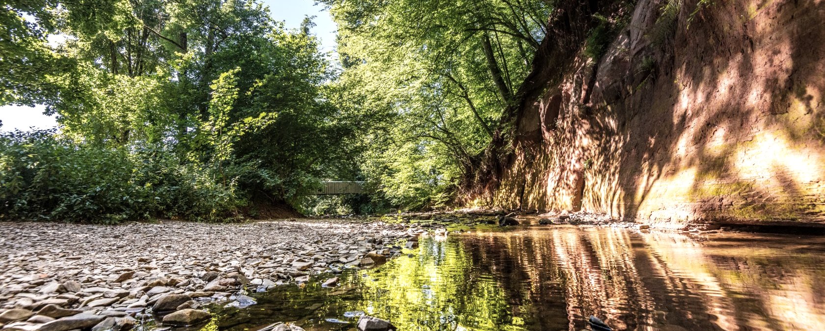 Uitzicht op de rode zandstenen muur Roter Puhl, © Eifel Tourismus GmbH, D. Ketz