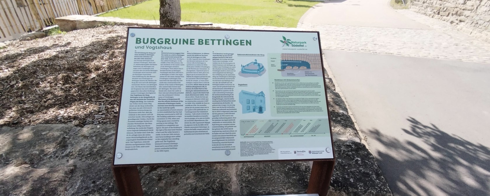 Infotafel Burg Bettingen, &copy; TI Bitburger Land