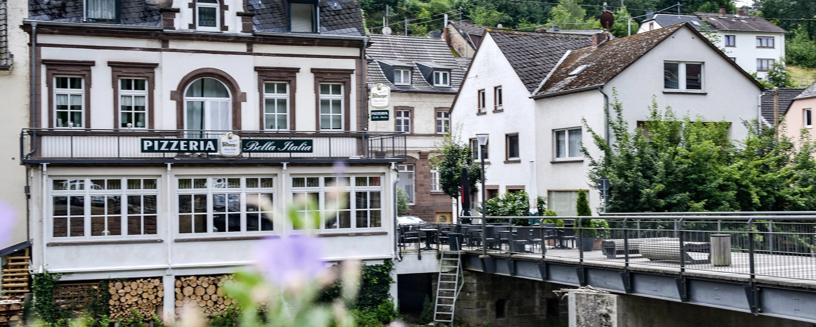 Pizzeria Bella Italia - Blick auf die Br&uuml;cke, &copy; Tourist-Information Bitburger Land